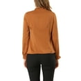 thumbnail image 3 of Allegra K Women's Satin Ruffle Tie Neck Long Sleeve Work Office Blouse Top, 3 of 6