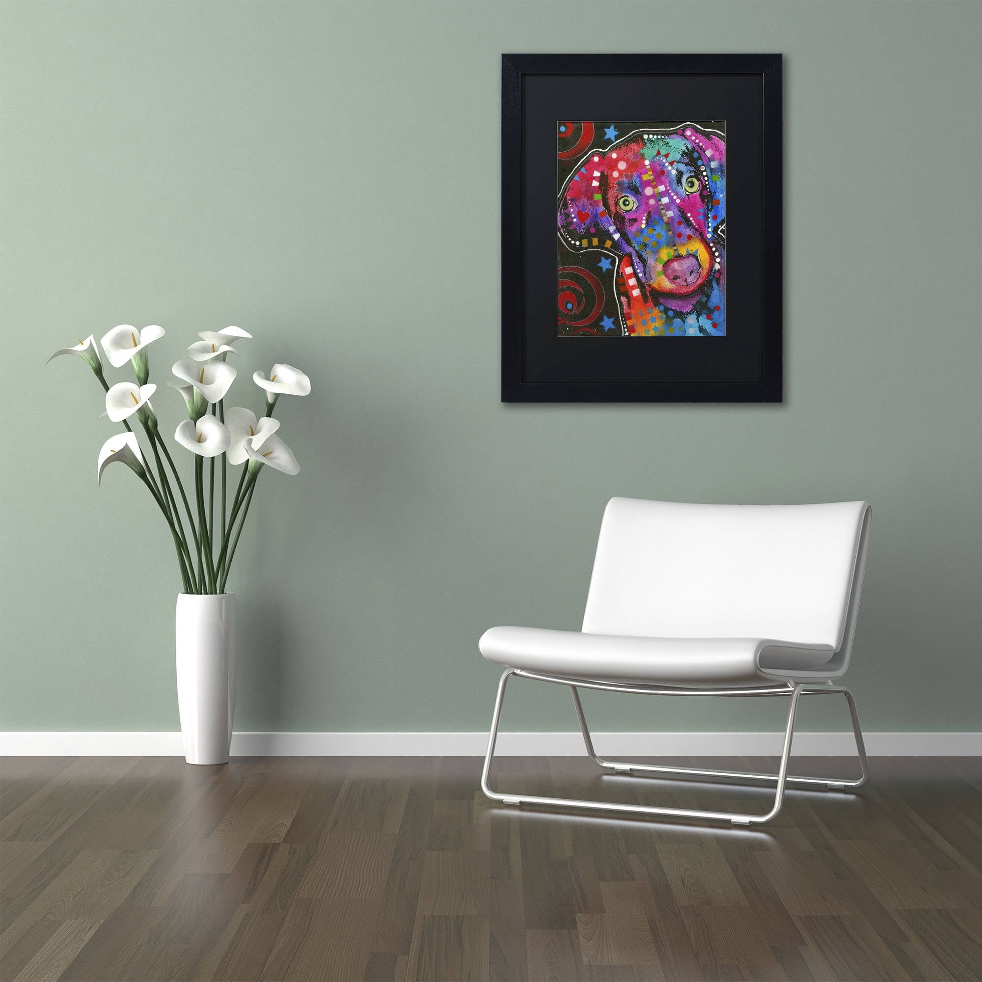 Trademark Fine Art "18" Canvas Art by Dean Russo, Black Matte, Black Frame