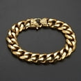 thumbnail image 3 of QQTDFG Fashion Women Men Stainless Steel Cuban Curb Link Chain Bracelet 15mm Gold Tone-default, 3 of 5