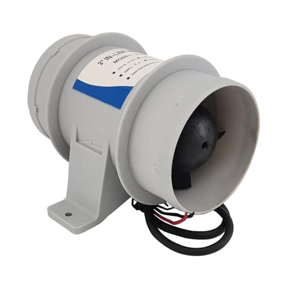 ISURE MARINE 3 inch Inline Blower,12V Silent Blower Marine Bilge Air Blower for Air Circulation in Ducting, Vents
