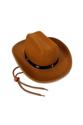 Classical Western Pork Pie Hat For Kids With Star Accents For Outdoor Activities