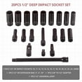 thumbnail image 5 of Dawot SUZANNE Mechanics Tool Set 20-Piece 1/2" Drive Deep Impact Socket Set with 3/8" to 1/2" Universal Joint & 3", 5", 10" Extensions for Auto Repairing and Household, with Storage Case, 5 of 7