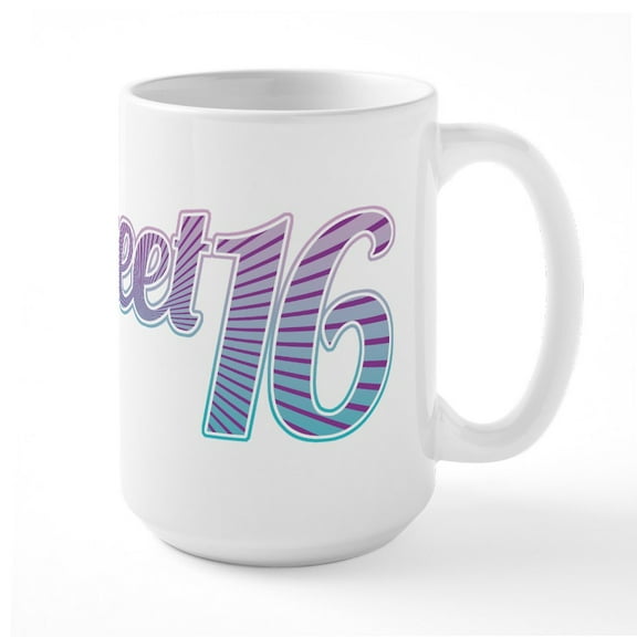 CafePress - Sweet 16 Large Mug - 15 oz Ceramic Large White Novelty Mug