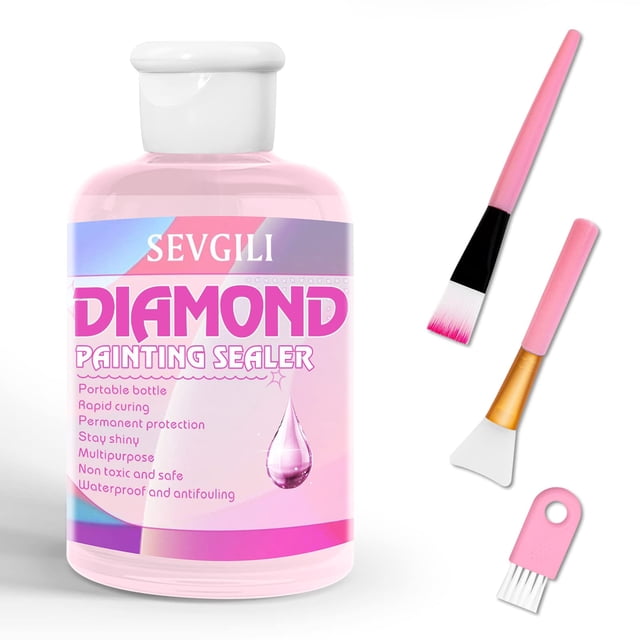 Sevgili Kits De Sellador De Pintura De Diamante, 120 Ml Con Pinceles, Sellador De Arte De Diamante, Pegamento Para Rompecabezas, Accesorios Y Herramientas De Pintura De Diamante Para Adultos (4 Oz)
