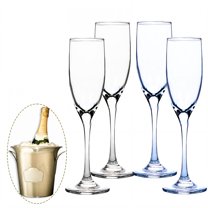 ACDANC 4Pcs Champagne Flutes Plastic 5 oz Delicate Grip Cocktail Glass Party Cups for Dinner Vibe Mix2