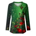 thumbnail image 4 of Plus Size Christmas Shirt for Women long Sleeve V Neck Floral Print Pullover Tunic Tops Multicolor-8 5XL, 4 of 4