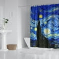 thumbnail image 3 of Cute Space Shower Curtain Galaxy Bathroom Decor Waterproof Quick-Dry 84x72 Inch Astronaut Planet Nebula Cosmic Design with 12 Hooks, 3 of 4
