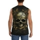 thumbnail image 4 of Fotbe Vintage Gold Leaf Skull Men's Camiseta sin Mangas Estampada para Hombres, Playera Casual para Gimnasio, Entrenamiento, Playa-XX-Large, 4 of 7