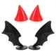 thumbnail image 1 of Casco de motocicleta con cuernos y alas de diablo, 4 piezas con ventosa, orejas de gato y alas de diablo, piezas decorativas para moto y bicicleta., 1 of 6