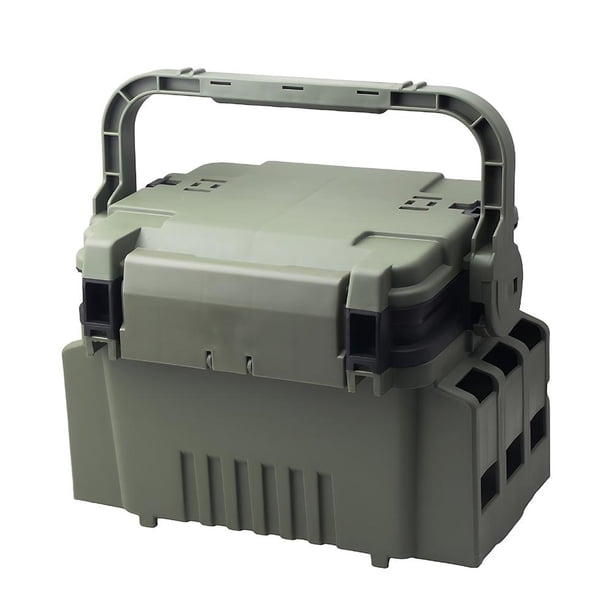 Caja de aparejos de pesca Accesorio de pesca ligero de gran capacidad (L Marrón Negro)