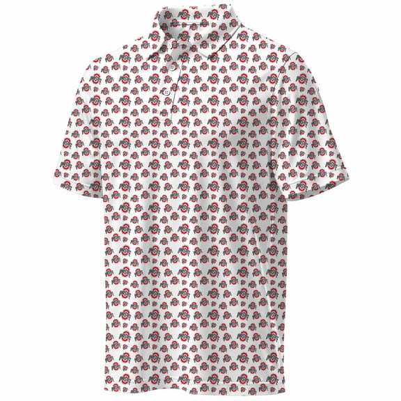NCAA Mens Ohio State Buckeyes All Over Print Polo