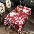 thumbnail image 2 of Red Christmas Snowflake Pattern Rectangle Tablecloth 60"x120",Waterproof Polyester Rectangle Table Cloth, Wipeable Spillproof Polyester Tablecloth for Dining, Camping, Indoor and Outdoor, 2 of 6
