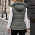 thumbnail image 4 of Womens Puffer Vest Hooded Sleeveless Zip Up Quilted Outerwear Vest with Pockets Casual Outerwear for Work or Travel, 4 of 7