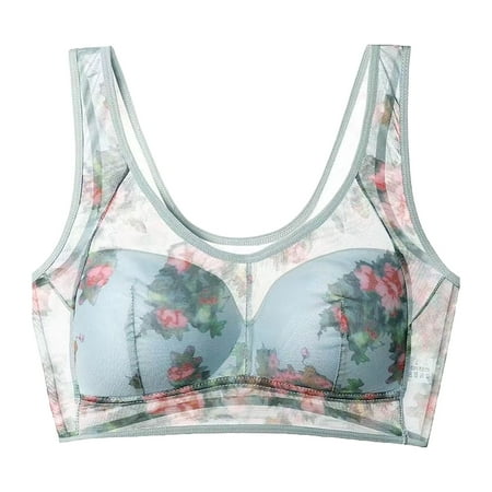 Clearance DondPO Bras for Women High Support Bras For Women Adjustable Strap Full Coverage Up Bras Comfortable No Underwire Wireless Bras Push Up Bra Seamless Bra Blue L