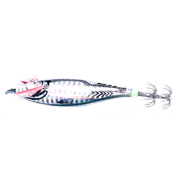 Señuelo Pesca Luminoso Anzuelos Calamar Anzuelo Artificial Cebos Jigging (plata)
