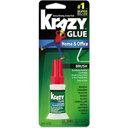 Elmer's All Purpose Brush-on Krazy Glue, 0.18 Oz., Dries Clear