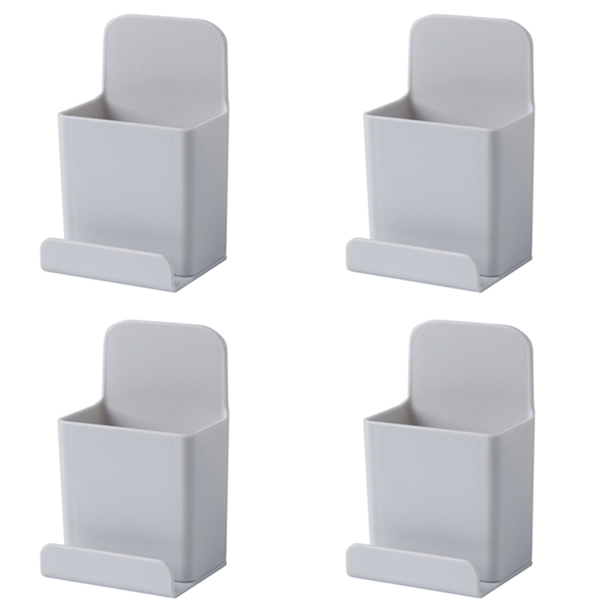 4uds. Caja de almacenamiento de control remoto Soporte de enchufe de teléfono de montaje en pared Organizador para el hogar (A)