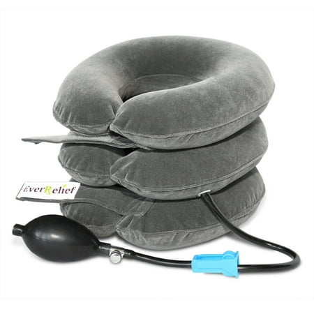 EverRelief® Cervical Neck Traction Device ✮ Inflatable & Adjustable Neck Stretcher Collar to help with Spine Alignment and Neck