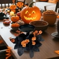 thumbnail image 2 of Halloween Wreath with Candle Holder Artificial Leaves and Twigs Mini Candle Wreath for Table Centerpiece Autumn Thanksgiving Decor Fall Seasonal Home Decoration DIY Candle Display, 2 of 4