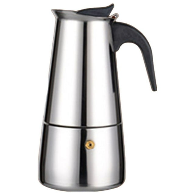 MOQIN Stovetop Espresso Maker Stainless Steel Italian Coffee Maker Moka Pot Induction-Capable Moka Coffee Machine Cafe Percolator Maker, Silver Stainless Steel Coffee Maker Pot