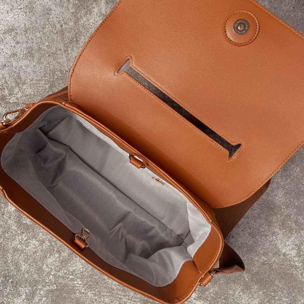 Municipal Suede Tote Bag Retro Work Bag Suede Shoulder Bag Crossbody Purse for Women Office Tote Handbag