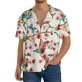 thumbnail image 3 of Disketp Men's Hawaiian Watercolor Floral With Butterflies Print Shirts Button Down Holiday Beach Shirts-4X-Large, 3 of 7