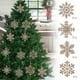 thumbnail image 1 of 12pcs Snowflake Christmas Tree Decorations, 10CM Hollow Snowflake Pendant, plastic snowflake decorations, elegant snowflake tree ornaments, for bedroom, durable plastic material, lightweight hollow, 1 of 8