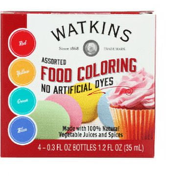 Watkins Assorted Food Coloring No Artificial Dyes, 1.2fl (Pack of 6)
