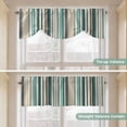 thumbnail image 5 of Tie Up Valance Curtain for Kitchen, Bohemian Stripes Teal Brown Beige Rod Pocket Short Curtains Adjustable Tie-Up Shade Valances, Vintage Line Art Window Treatment for Bathroom Living Room Bedroom, 5 of 9