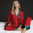 thumbnail image 6 of Family Christmas Pajamas Matching Sets Silk Satin Plus Size Casual Matching Set for Family, 6 of 8