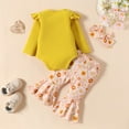 thumbnail image 6 of Durtebeua Toddler Baby Girls Fall Winter Clothes Long Sleeve Romper Floral Pant Set Fall Winter Baby Girl Clothes 9-12 Months, 6 of 6