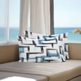 thumbnail image 4 of Outdoor Pillow Cover Blue Black Stripes Set of 2 Waterproof Throw Pillowcases Modern Art Decorative Patio Furniture Pillows for Couch Garden Indoor & Outdoor Use, 4 of 9