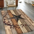 thumbnail image 2 of Texas Star Vintage Area Rugs 3'x5', Washable Small Throw Rugs for Living Room Bedroom, Berry Dark Brown Wooden Indoor Outdoor Rug Non-Slip Low Pile Carpet Runner Reversible Floor Mats, 2 of 8