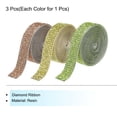 thumbnail image 3 of Unique Bargains 3Roll 1 Yard 8mm Self Adhesive Crystal Rhinestone Ribbon for Crafts Project, Champagne,Light Green,Lemon Yellow, 3 of 5