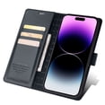 thumbnail image 6 of Allytechgroup Flip Wallet Case for iPhone 16, with Credit Card Slots, Magnetic Clasp, Slim Thin RFID Blocking Premium PU Leather Shockproof Kickstand Cover Case for Women Men, Black, 6 of 7