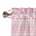 thumbnail image 5 of Christmas Elk Kitchen Curtains and Valances Set, Snowflakes Pink Retro Texture Rod Pocket Window Valance 18 Inch Window Curtain Panels for Living Room Bedroom Laundry, 27.5x36in, 3 Pieces, 5 of 7