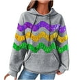 thumbnail image 3 of AGWOLF Mardi Gras Hoodies for Women Plus Size Bling Sequin T-Shirts Long Sleeve Carnival Tops Fat Tuesday Party Pullover Holiday Festival Outfits, 3 of 5