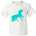 thumbnail image 3 of Inktastic Aqua Unicorn Youth T-Shirt, 3 of 5