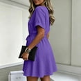 thumbnail image 7 of Bxsruta Womens Summer Dress Casual Short Sleeve V Neck Wrap Mini Dress for Vacation Beach, 7 of 7