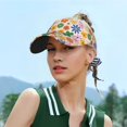 thumbnail image 4 of KLL Sport Sun Visor Hats Ball Caps Empty Top Baseball Sun Cap for Men Women-Groovy Daisy Flowers, 4 of 6