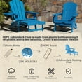 thumbnail image 3 of 2PCS Folding Adirondack Chair with Ottoman, Adjustable Backrest Plastic HDPE Adirondack Chairs w/4 in 1 Cup Holder Tray, Pacific Blue, 3 of 7
