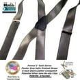 thumbnail image 4 of HoldUp Suspender Company makes these Pewter Grey Satin Finished Formal Series 1" wide Suspenders X-back with silver no-slip clips, 4 of 4