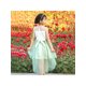 thumbnail image 2 of Vestido de Niña Top de Encaje Floral Falda de Tul con Botones Hi-lo Verde sin Mangas 8 Años, 2 of 6