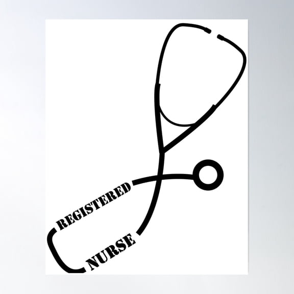 Registered Nurse (Bold) Poster Wall Art, Modern Wall Decor, 8x12 UNFRAMED