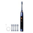 thumbnail image 2 of Fiudx Cepillo de Dientes Ipx7, 5 Modos de Limpieza, Cerdas Suaves y Finas, Batería de Larga Duración, Carga Usb, 5 Cabezales de Repuesto, Diseño Impermeable, Ideal para Viajes, Magnético, Blanco/Oro, 2 of 6