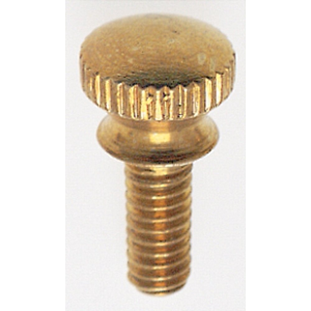 Satco Solid Brass Thumb Screw Burnished and Lacquered 8/32 Flat Head 3