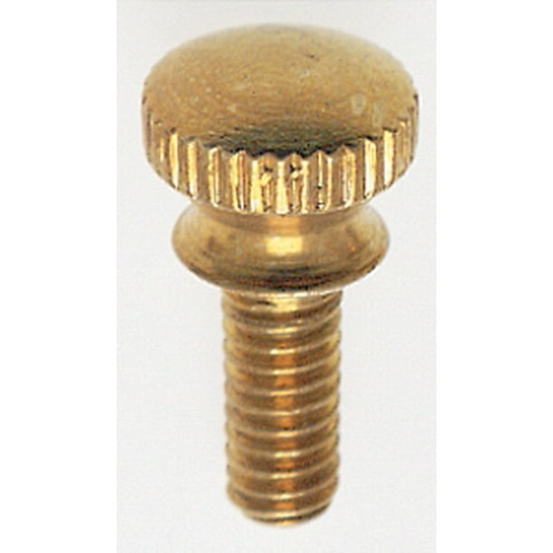 Satco Solid Brass Thumb Screw Burnished and Lacquered 8/32 Flat Head 3