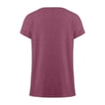 thumbnail image 5 of CUSTG Women's T-Shirts Summer Short Sleeved T Shirt Solid Color Tops Cozy O-Neck Tee, 5 of 5