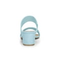 thumbnail image 2 of Women's Dual Straps Mid Chunky Heel Slide Sandals Sky Blue 7.5, 2 of 8