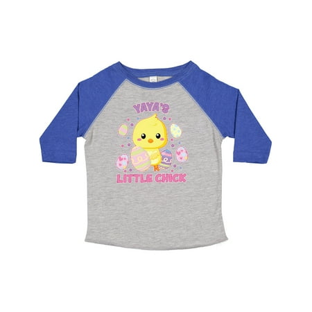 

Inktastic Yaya s Little Chick Cute Easter Chick with Colorful Eggs Gift Toddler Boy or Toddler Girl T-Shirt